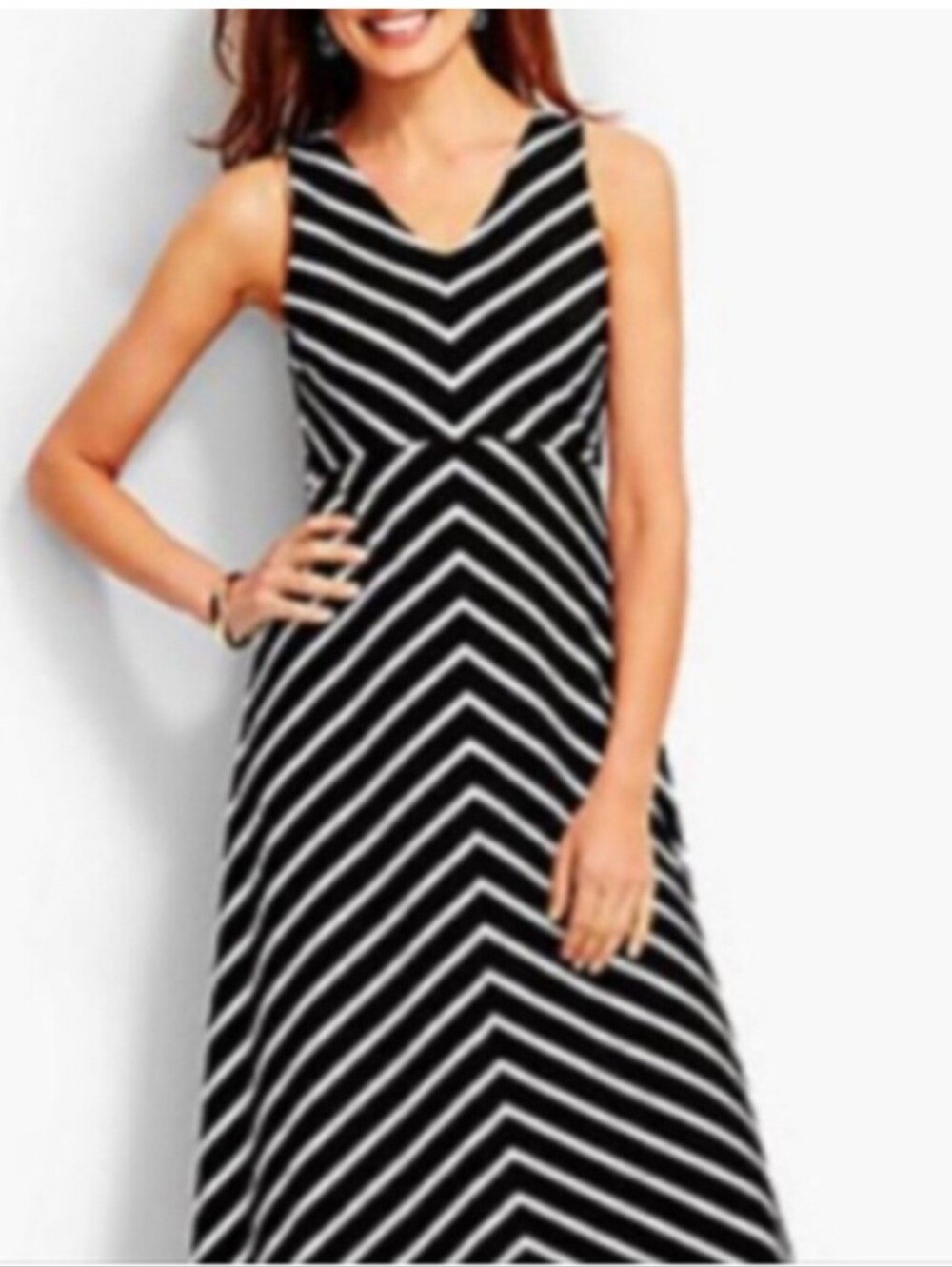 Talbots black and white midi dress, size 2X petite